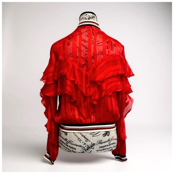 Casting Women’s Ruffled Jacket. Red, White, Blue, Silver. Size M-L - Picture 3 of 9